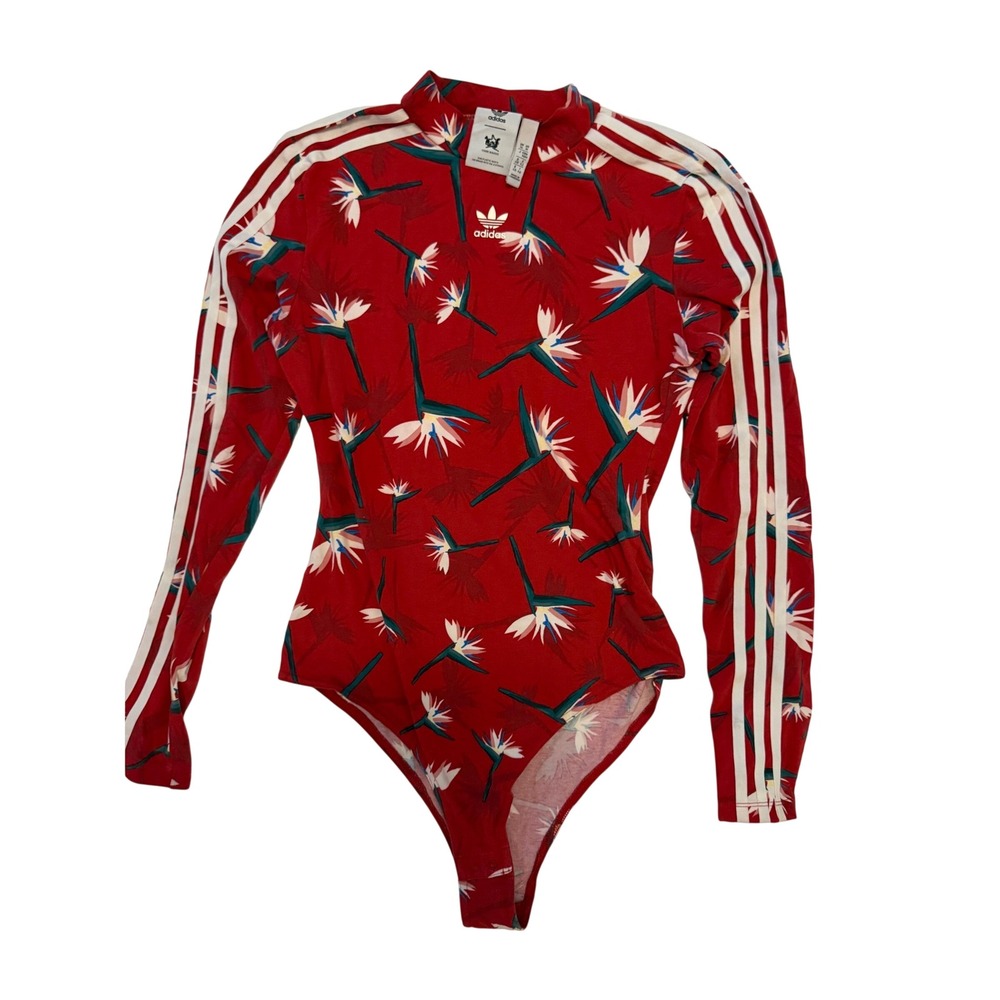 Adidas Originals x Thebe Magugu Bird of Paradise Bodysuit Red‎ M